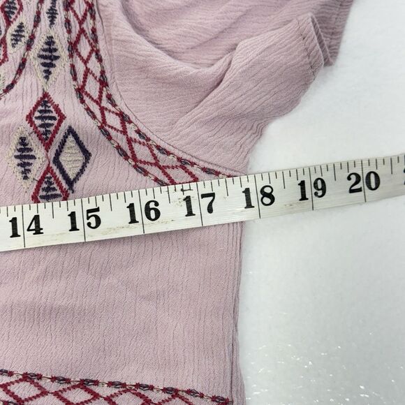 KNOX ROSE Dusty Pink Embroidered Knee Length Cottagecore Rayon Dress Small - Picture 8 of 10